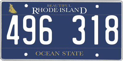 RI license plate 496318