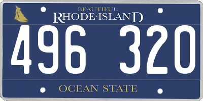 RI license plate 496320