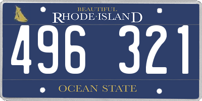 RI license plate 496321