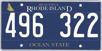 RI license plate 496322