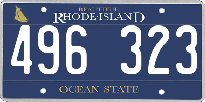 RI license plate 496323