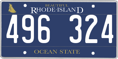 RI license plate 496324