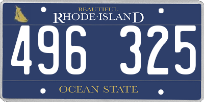 RI license plate 496325