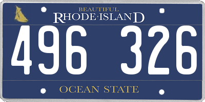 RI license plate 496326