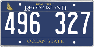 RI license plate 496327
