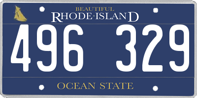 RI license plate 496329