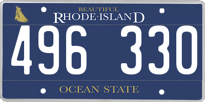 RI license plate 496330