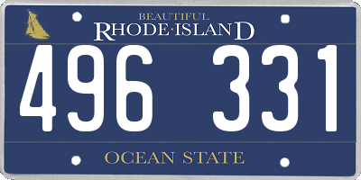 RI license plate 496331