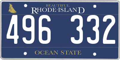 RI license plate 496332