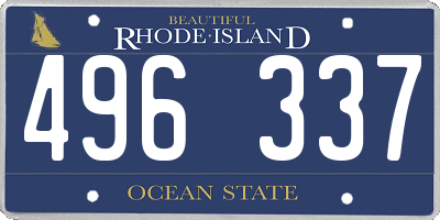RI license plate 496337