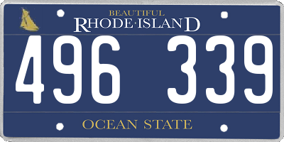 RI license plate 496339