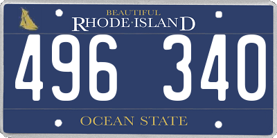 RI license plate 496340