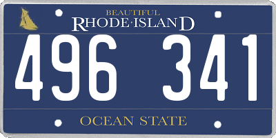 RI license plate 496341
