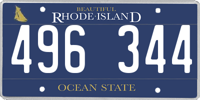 RI license plate 496344