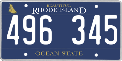 RI license plate 496345