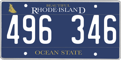 RI license plate 496346