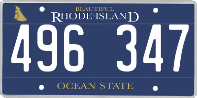 RI license plate 496347