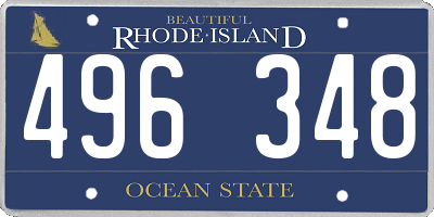 RI license plate 496348