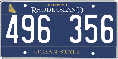 RI license plate 496356