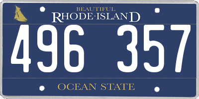 RI license plate 496357