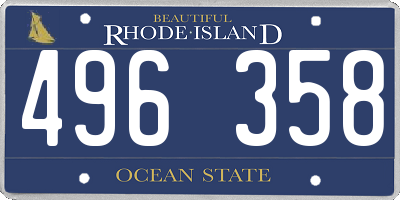 RI license plate 496358