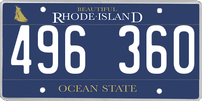 RI license plate 496360