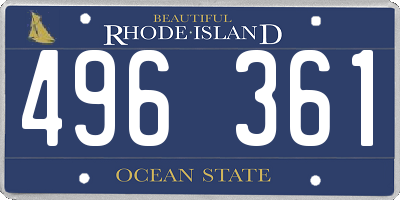 RI license plate 496361