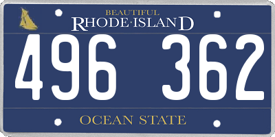 RI license plate 496362