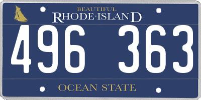 RI license plate 496363