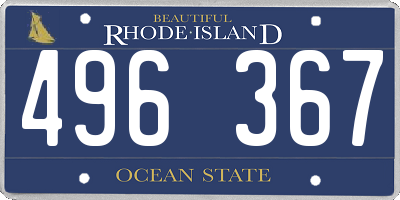 RI license plate 496367