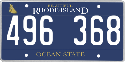 RI license plate 496368