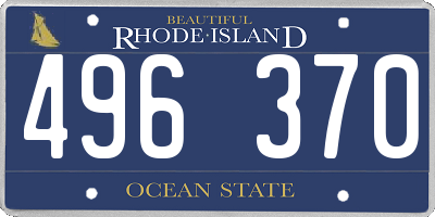 RI license plate 496370
