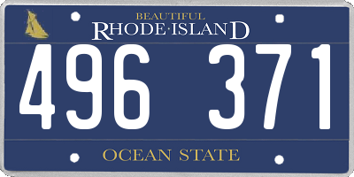 RI license plate 496371