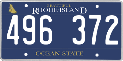 RI license plate 496372