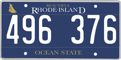 RI license plate 496376