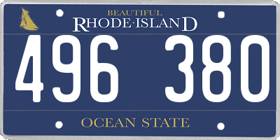RI license plate 496380