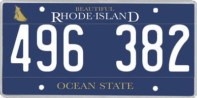 RI license plate 496382
