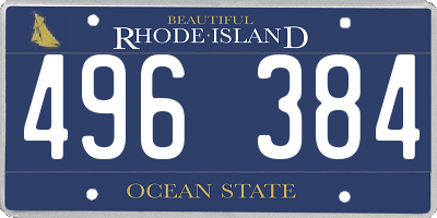 RI license plate 496384