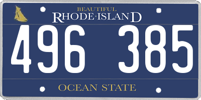 RI license plate 496385