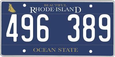 RI license plate 496389