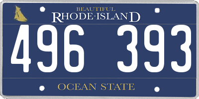 RI license plate 496393