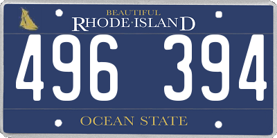 RI license plate 496394