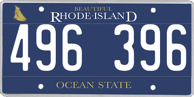 RI license plate 496396
