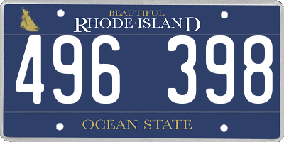 RI license plate 496398