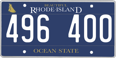 RI license plate 496400
