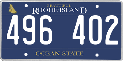RI license plate 496402