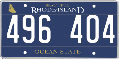 RI license plate 496404