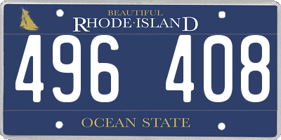 RI license plate 496408