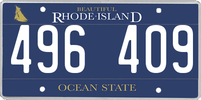 RI license plate 496409