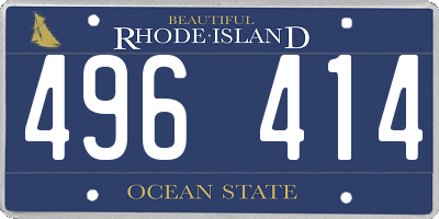 RI license plate 496414